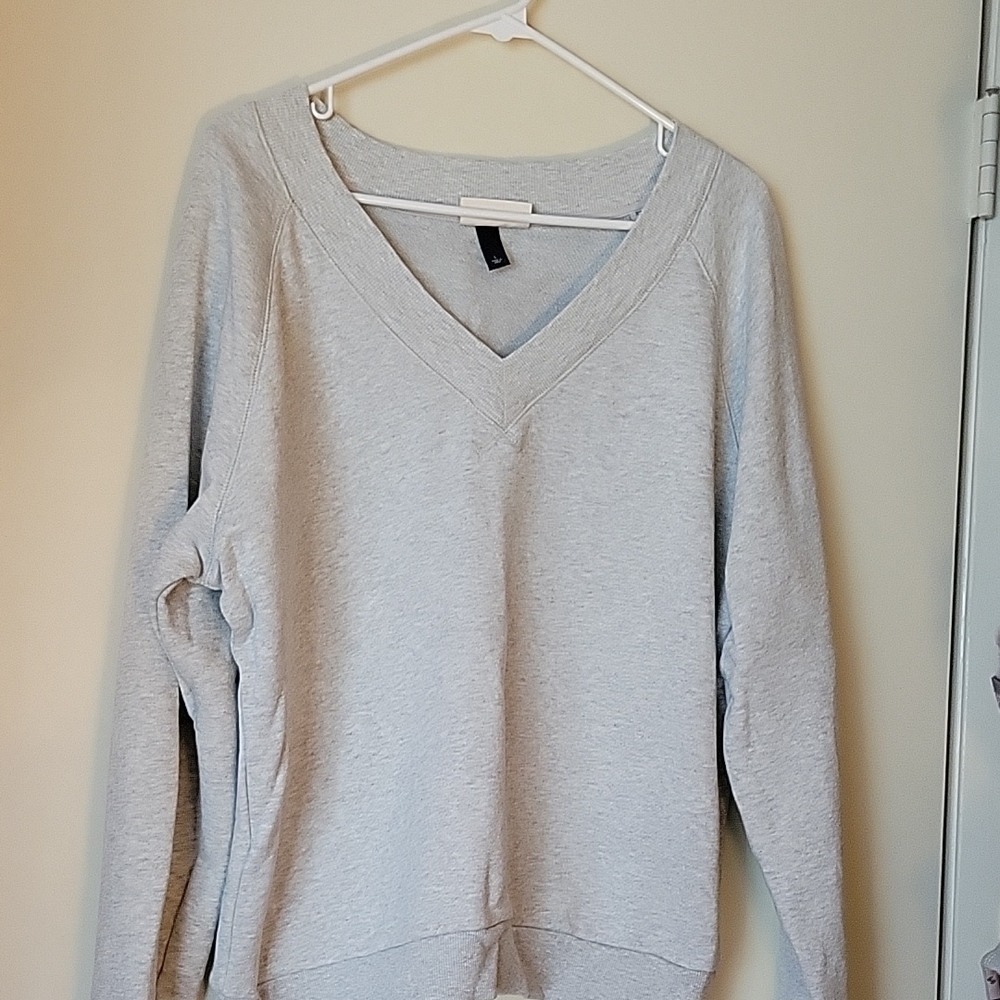 Light Gray V-Neck Women's SWEATSHIRT Any 3 Shirts For 20.00